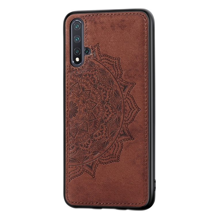 Embossed Mandala pattern PC + TPU + Fabric Phone Case for Huawei Nova5 & Nova 5 Pro ,with  Lanyard & Magnetic