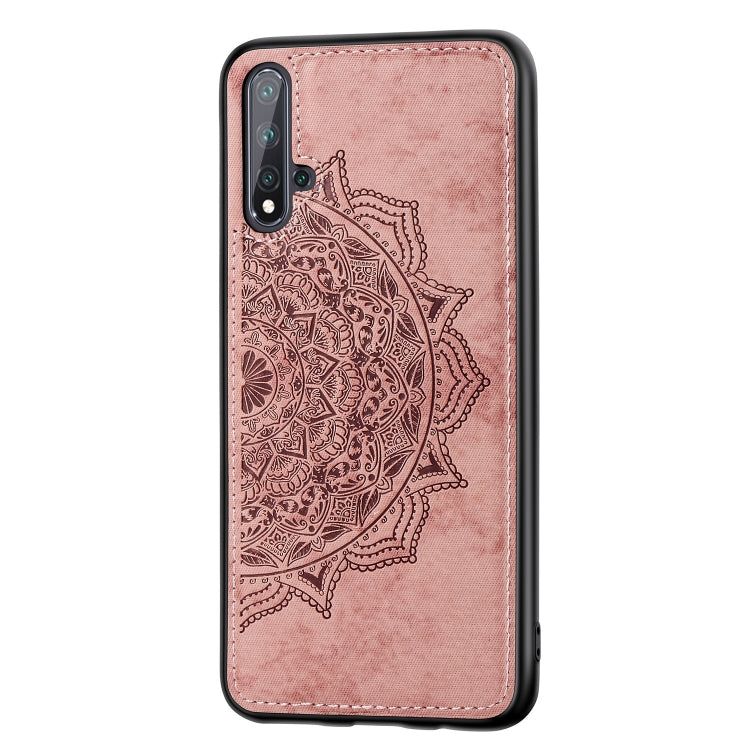 Embossed Mandala pattern PC + TPU + Fabric Phone Case for Huawei Nova5 & Nova 5 Pro ,with  Lanyard & Magnetic
