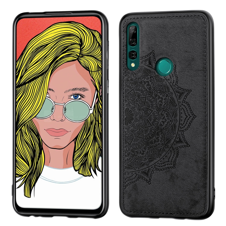 Embossed Mandala pattern PC + TPU + Fabric Phone Case for Huawei Y9 Prime (2019)  /  P Smart Z,with Lanyard & Magnetic