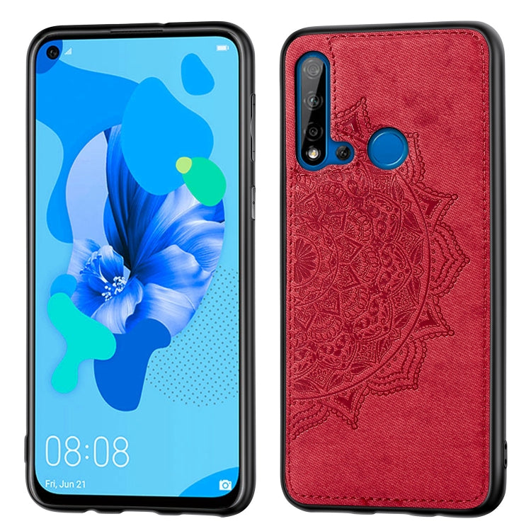 Embossed Mandala pattern PC + TPU + Fabric Phone Case for Huawei P20 Lite (2019) / Nova 5i,with Lanyard & Magnetic