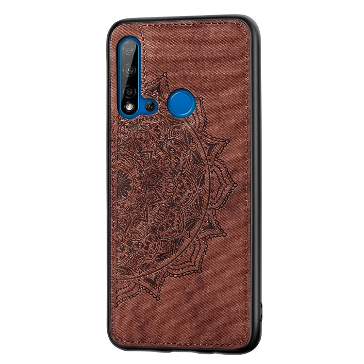 Embossed Mandala pattern PC + TPU + Fabric Phone Case for Huawei P20 Lite (2019) / Nova 5i,with Lanyard & Magnetic