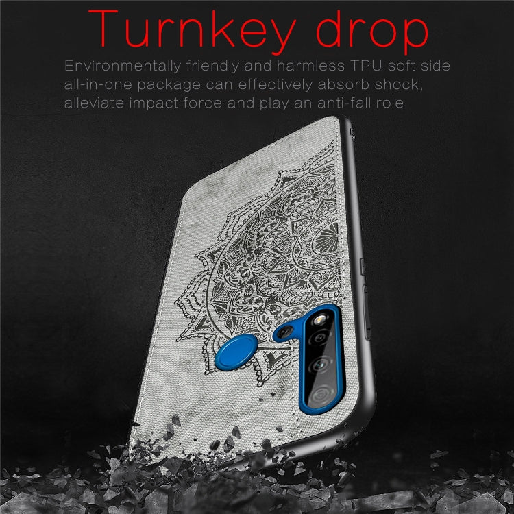 Embossed Mandala pattern PC + TPU + Fabric Phone Case for Huawei P20 Lite (2019) / Nova 5i,with Lanyard & Magnetic