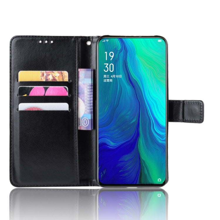 Retro Crazy Horse Texture Horizontal Flip Leather Case for OPPO Reno 10x Zoom / Reno 5G   , with Holder & Card Slots & Photo Frame
