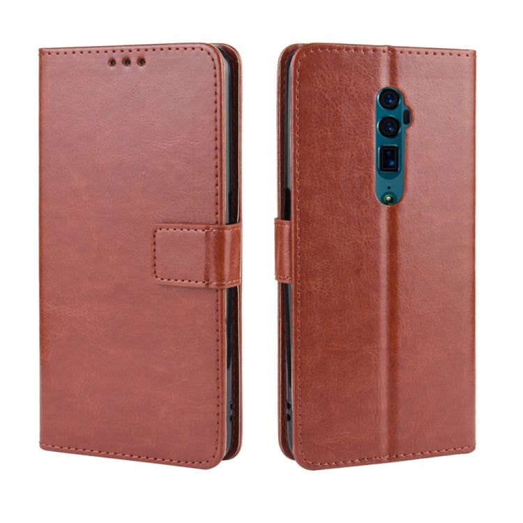 Retro Crazy Horse Texture Horizontal Flip Leather Case for OPPO Reno 10x Zoom / Reno 5G   , with Holder & Card Slots & Photo Frame