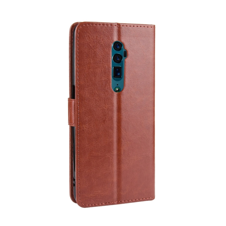 Retro Crazy Horse Texture Horizontal Flip Leather Case for OPPO Reno 10x Zoom / Reno 5G   , with Holder & Card Slots & Photo Frame