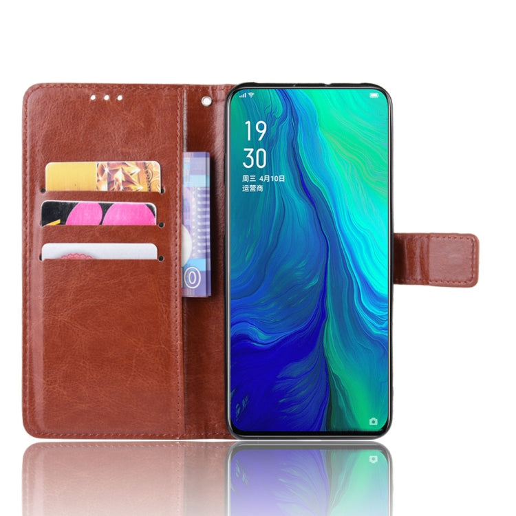Retro Crazy Horse Texture Horizontal Flip Leather Case for OPPO Reno 10x Zoom / Reno 5G   , with Holder & Card Slots & Photo Frame