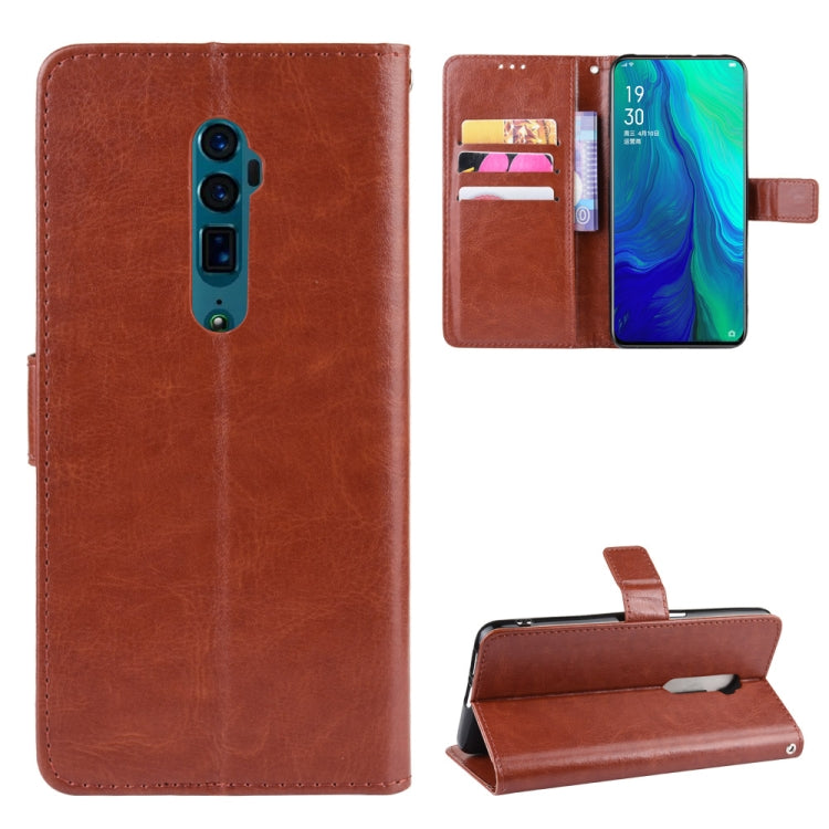 Retro Crazy Horse Texture Horizontal Flip Leather Case for OPPO Reno 10x Zoom / Reno 5G   , with Holder & Card Slots & Photo Frame