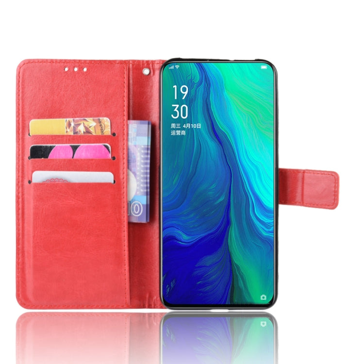 Retro Crazy Horse Texture Horizontal Flip Leather Case for OPPO Reno 10x Zoom / Reno 5G   , with Holder & Card Slots & Photo Frame