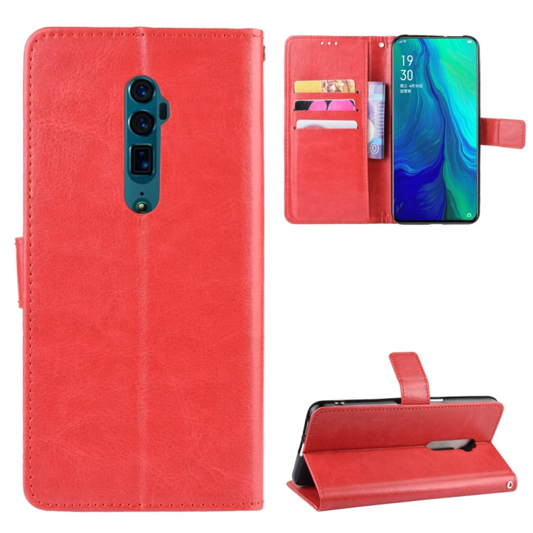 Retro Crazy Horse Texture Horizontal Flip Leather Case for OPPO Reno 10x Zoom / Reno 5G   , with Holder & Card Slots & Photo Frame