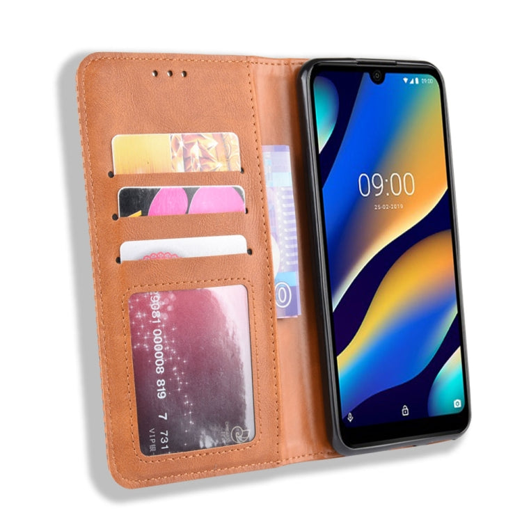 Magnetic Buckle Retro Crazy Horse Texture Horizontal Flip Leather Case for Wiko VIEW 3 LITE , with Holder & Card Slots & Photo Frame
