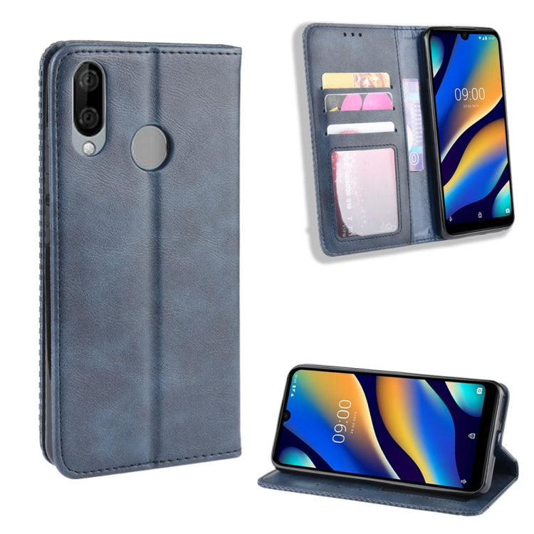 Magnetic Buckle Retro Crazy Horse Texture Horizontal Flip Leather Case for Wiko VIEW 3 LITE , with Holder & Card Slots & Photo Frame