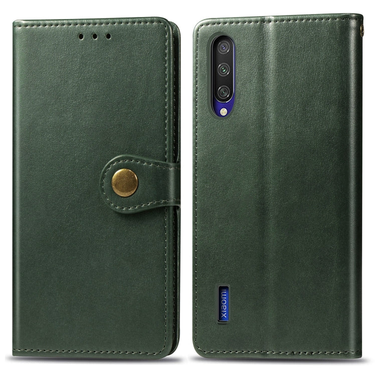 Retro Solid Color Leather Buckle Mobile Phone Protection Leather Case with Lanyard & Photo Frame & Card Slot & Wallet & Bracket Function for Xiaomi Mi CC9e