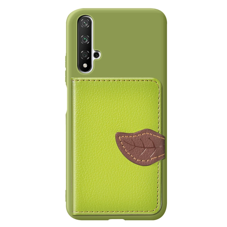 Litchi Pattern Card Bag Wallet Bracket + TPU Phone Case with Card Slot Wallet Bracket Function For Huawei Honor 20
