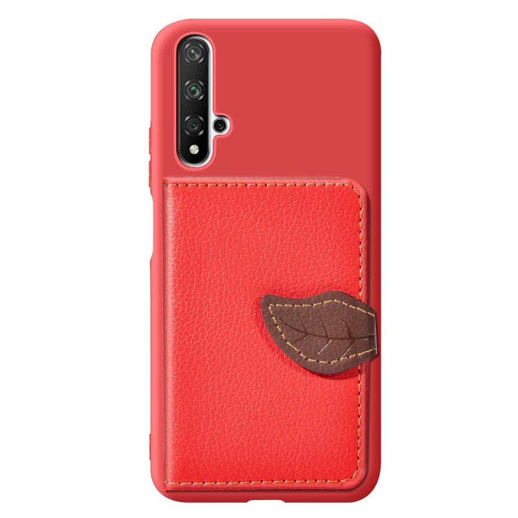 Litchi Pattern Card Bag Wallet Bracket + TPU Phone Case with Card Slot Wallet Bracket Function For Huawei Honor 20