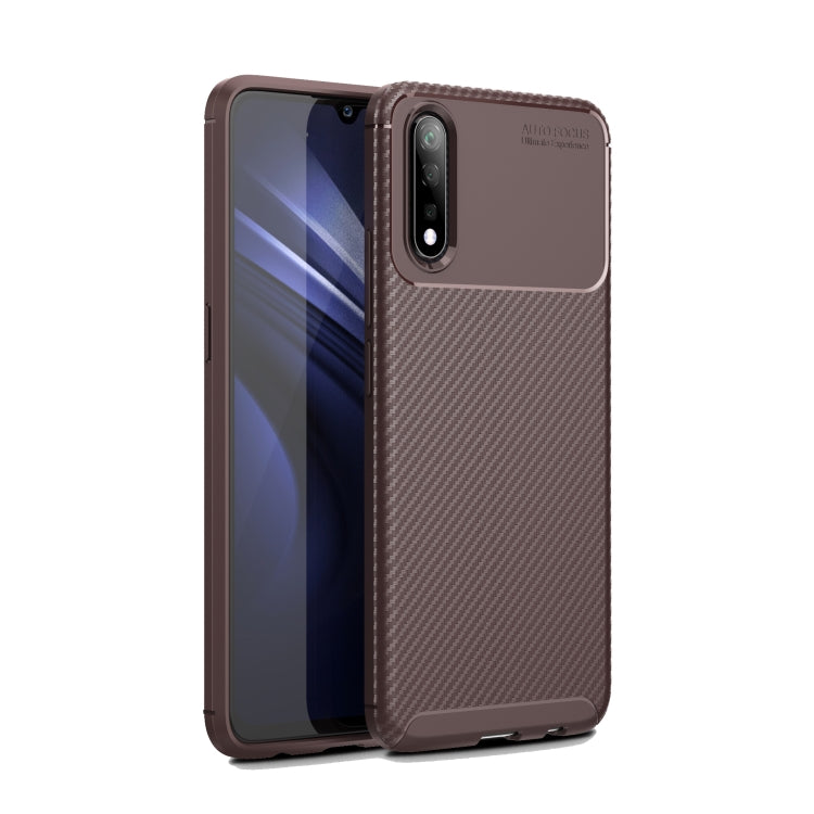 Carbon Fiber Texture Shockproof TPU Case for VIVO iQOO Neo(Brown)