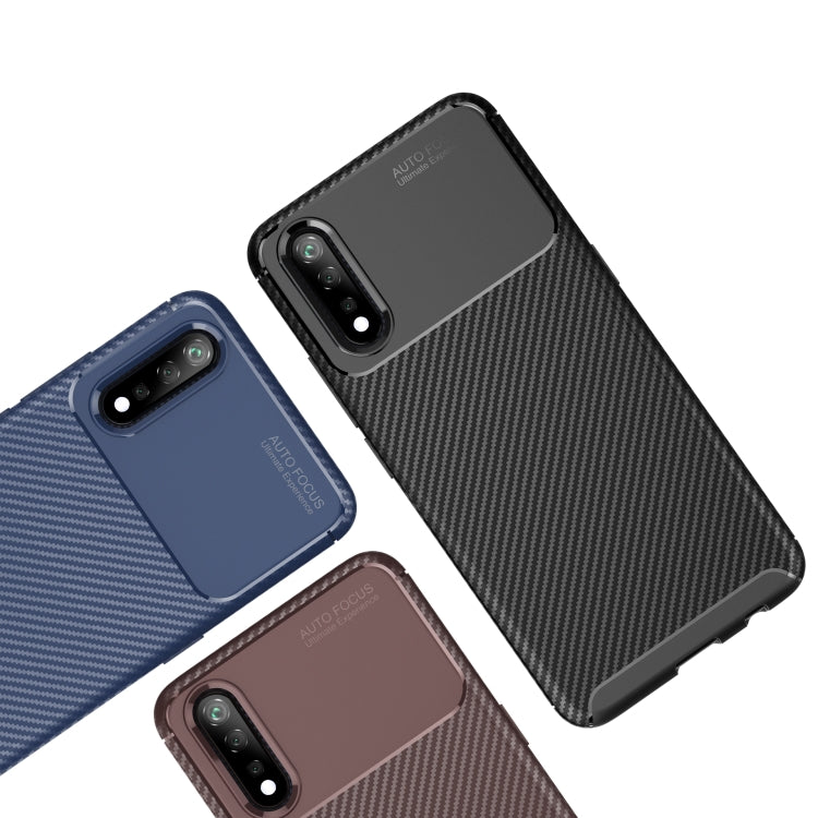 Carbon Fiber Texture Shockproof TPU Case for VIVO iQOO Neo(Brown)