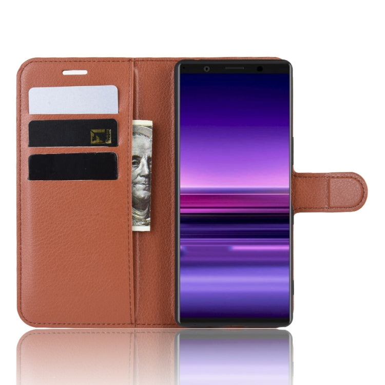 Litchi Texture Horizontal Flip Leather Case for Sony Xperia 2, with Wallet & Holder & Card Slots