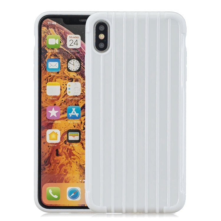 For iPhone X / XS Suitcase Style Striped Soft TPU Case