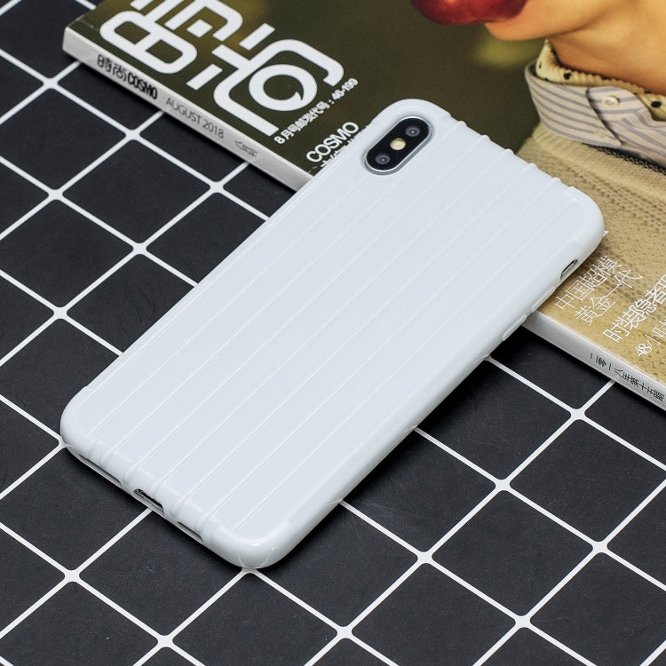 For iPhone X / XS Suitcase Style Striped Soft TPU Case