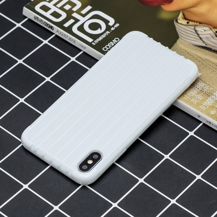 For iPhone X / XS Suitcase Style Striped Soft TPU Case
