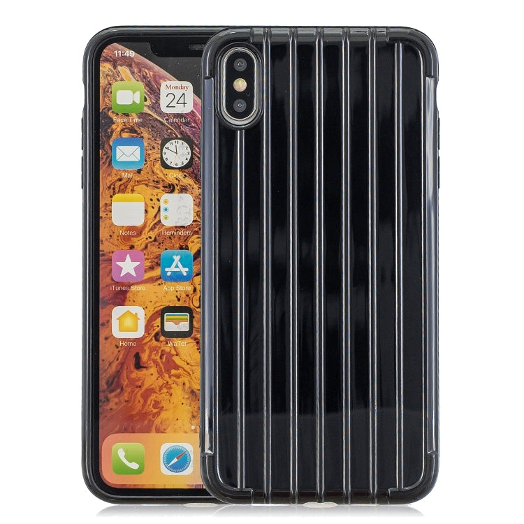 For iPhone X / XS Suitcase Style Striped Soft TPU Case