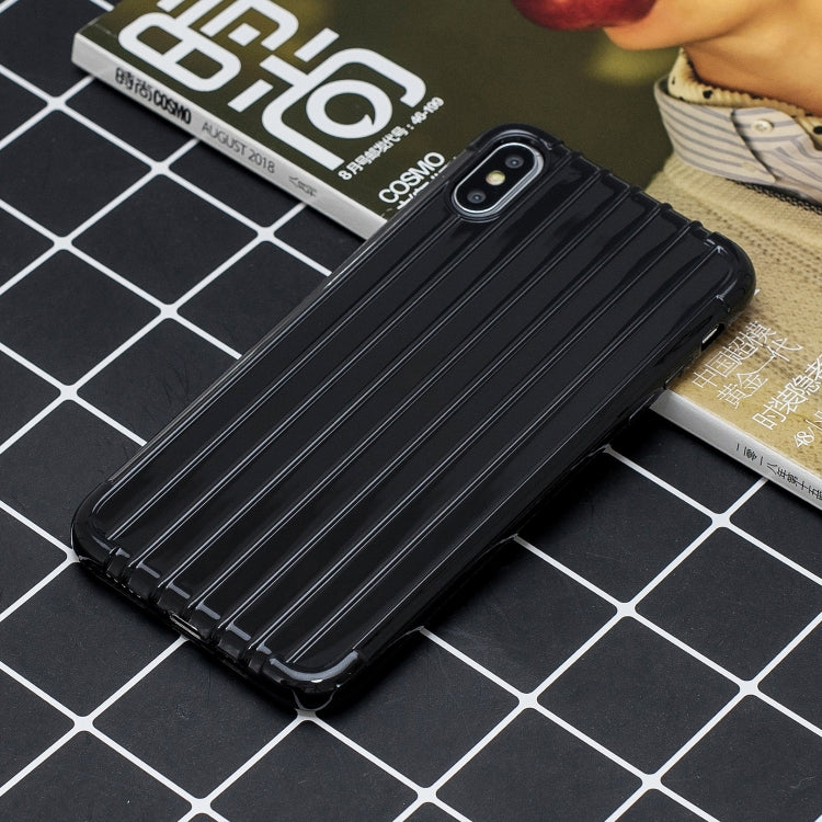 For iPhone X / XS Suitcase Style Striped Soft TPU Case