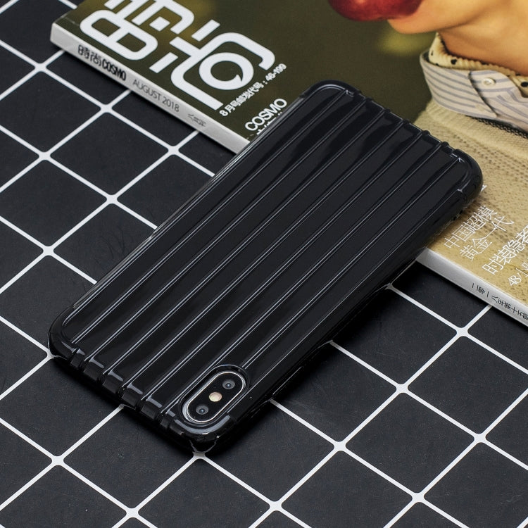 For iPhone X / XS Suitcase Style Striped Soft TPU Case
