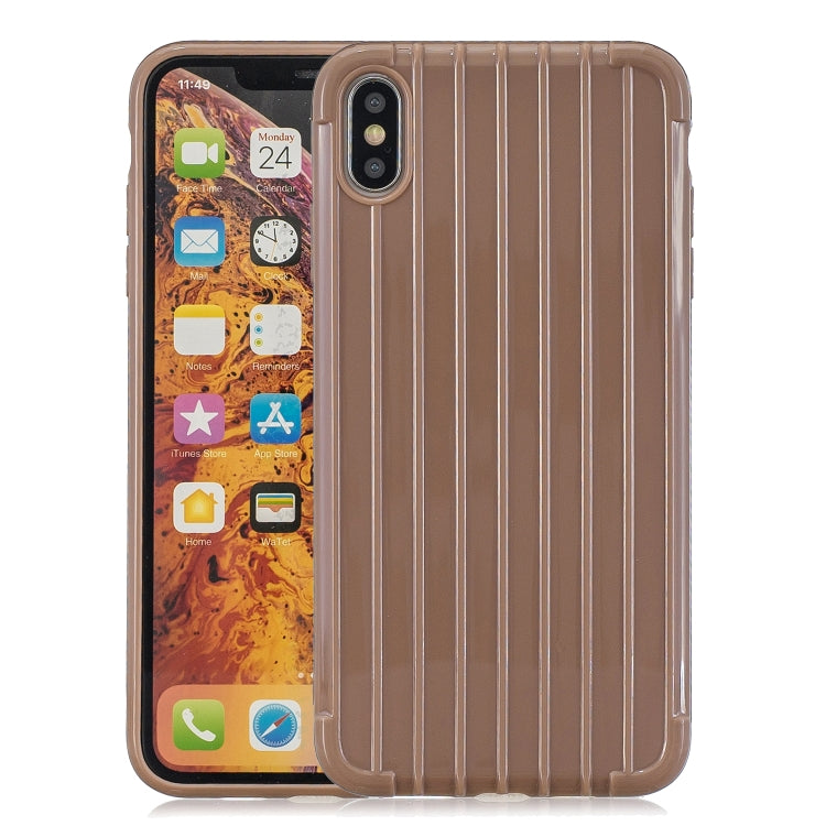 For iPhone X / XS Suitcase Style Striped Soft TPU Case