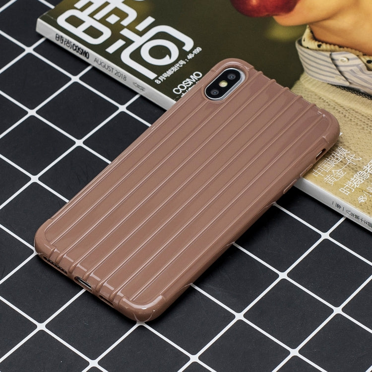 For iPhone X / XS Suitcase Style Striped Soft TPU Case