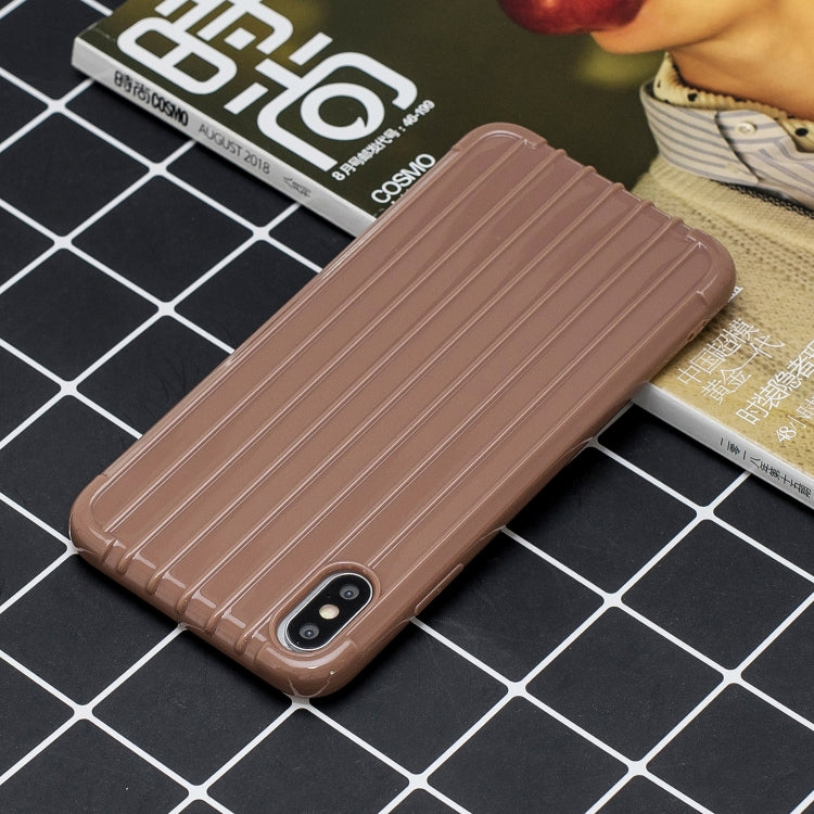 For iPhone X / XS Suitcase Style Striped Soft TPU Case