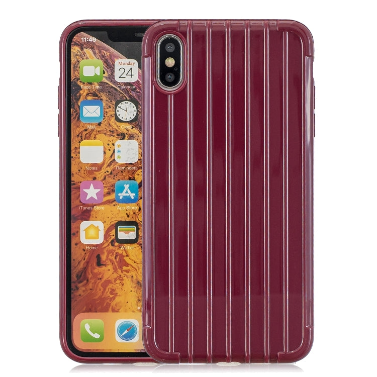 For iPhone X / XS Suitcase Style Striped Soft TPU Case