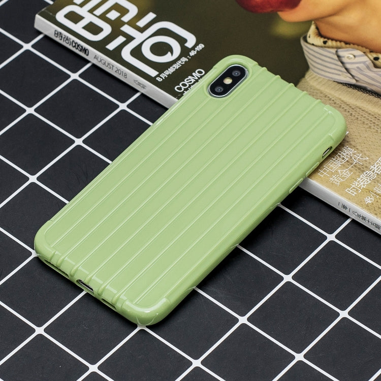 For iPhone X / XS Suitcase Style Striped Soft TPU Case