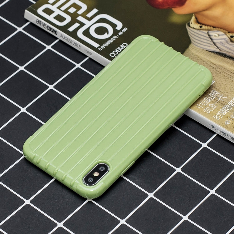 For iPhone X / XS Suitcase Style Striped Soft TPU Case