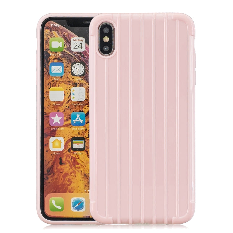 For iPhone X / XS Suitcase Style Striped Soft TPU Case