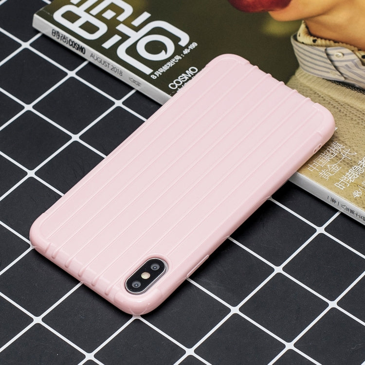 For iPhone X / XS Suitcase Style Striped Soft TPU Case