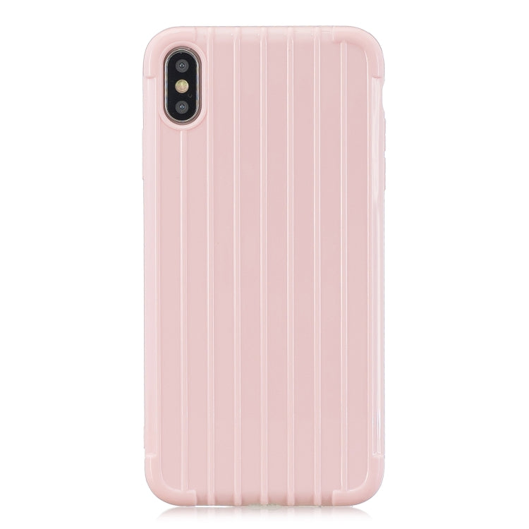 For iPhone X / XS Suitcase Style Striped Soft TPU Case