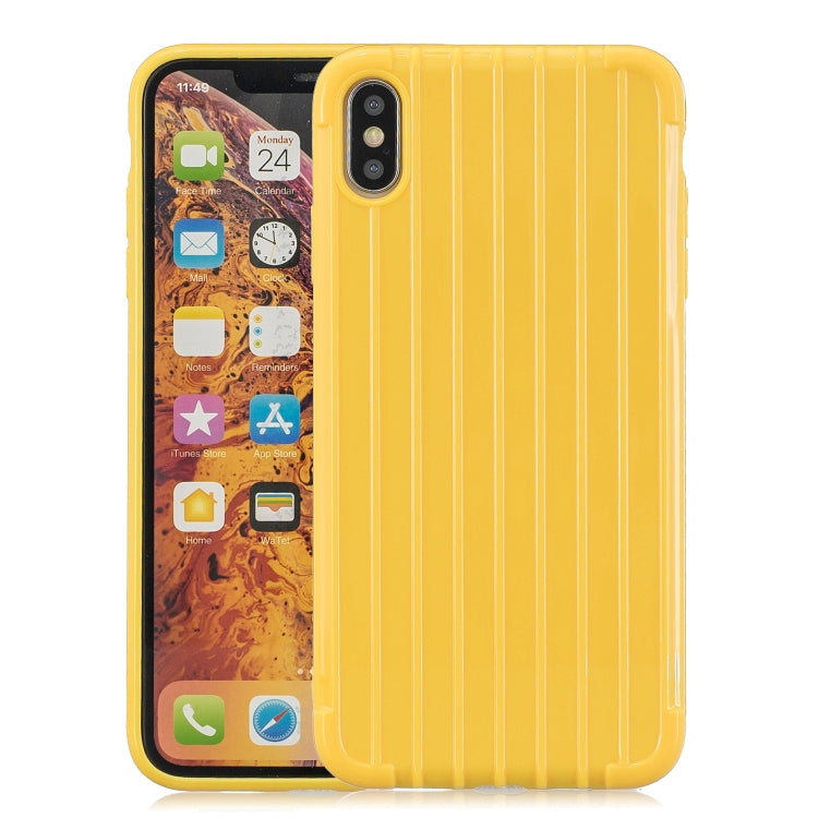 For iPhone X / XS Suitcase Style Striped Soft TPU Case