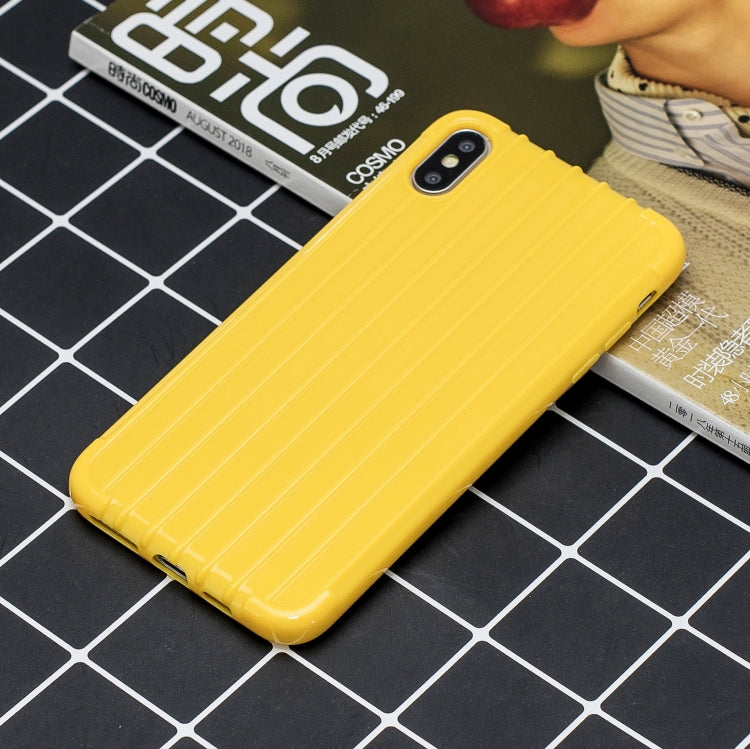 For iPhone X / XS Suitcase Style Striped Soft TPU Case