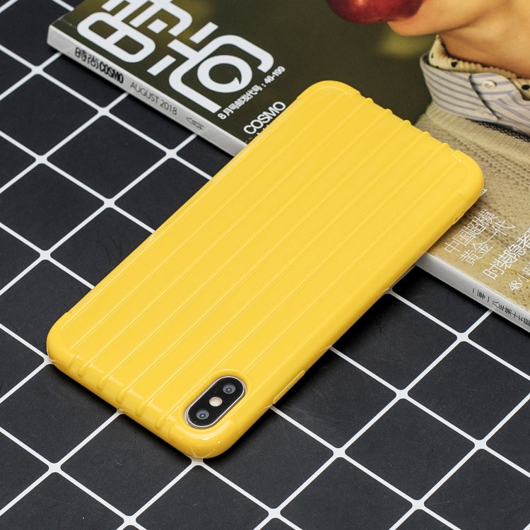 For iPhone X / XS Suitcase Style Striped Soft TPU Case