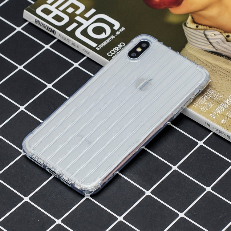 For iPhone X / XS Suitcase Style Striped Soft TPU Case