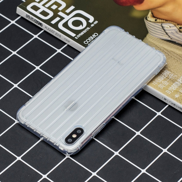 For iPhone X / XS Suitcase Style Striped Soft TPU Case