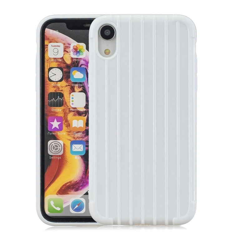 For iPhone XR Suitcase Style Striped Soft TPU Case