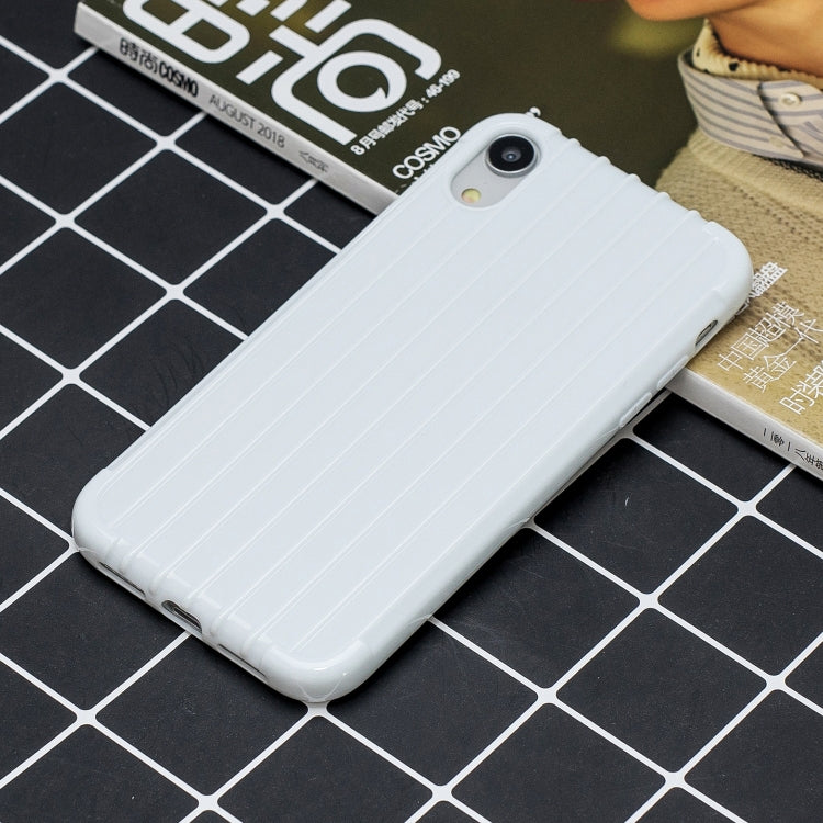 For iPhone XR Suitcase Style Striped Soft TPU Case