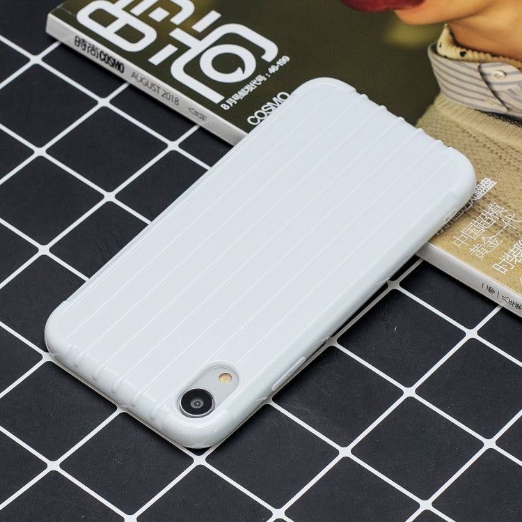 For iPhone XR Suitcase Style Striped Soft TPU Case