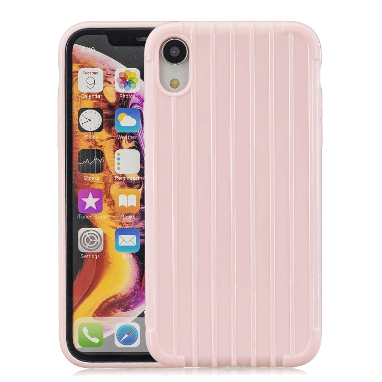 For iPhone XR Suitcase Style Striped Soft TPU Case
