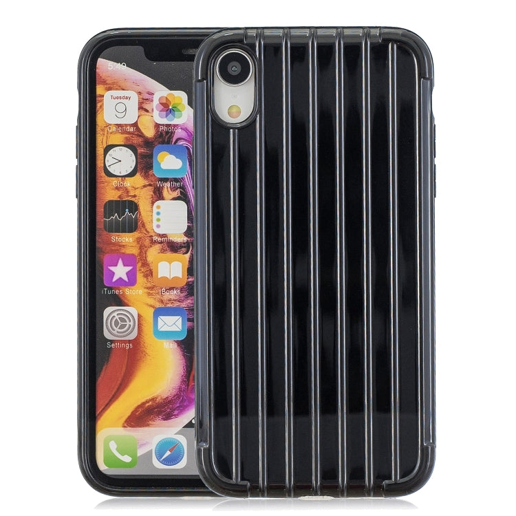 For iPhone XR Suitcase Style Striped Soft TPU Case