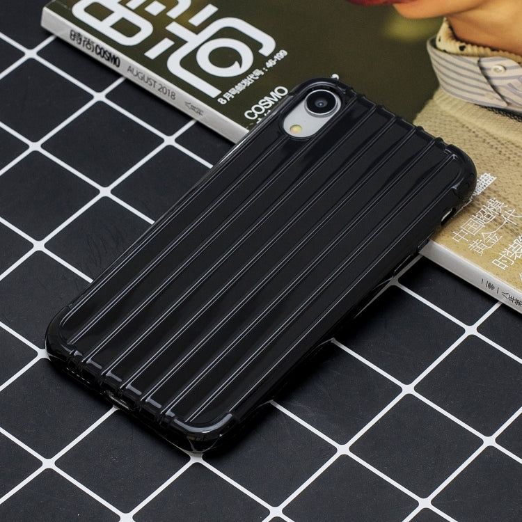 For iPhone XR Suitcase Style Striped Soft TPU Case