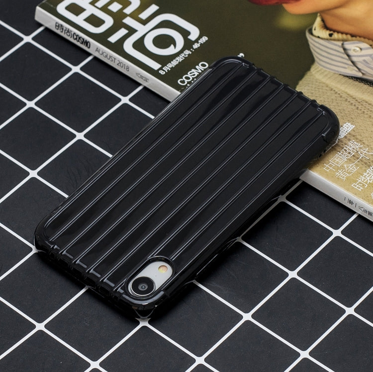 For iPhone XR Suitcase Style Striped Soft TPU Case
