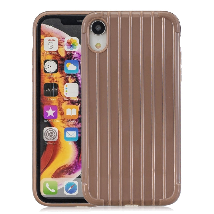 For iPhone XR Suitcase Style Striped Soft TPU Case