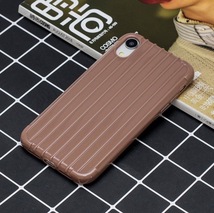 For iPhone XR Suitcase Style Striped Soft TPU Case